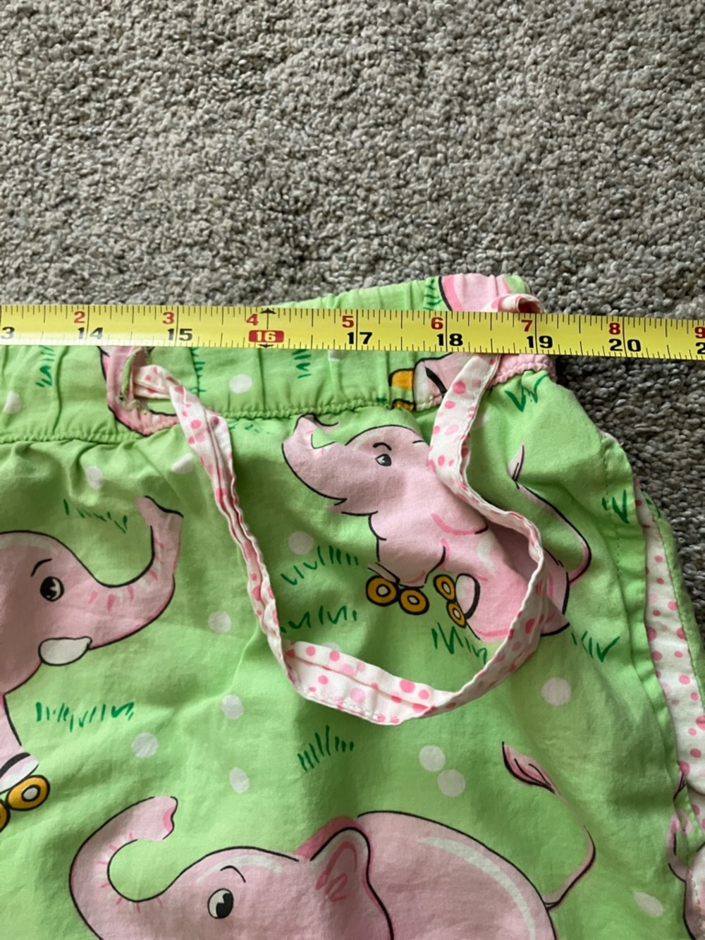 Adorable VINTAGE Nick & Nora Cropped Pajama Pants with Pink Elephants XXL - Picture 4 of 8